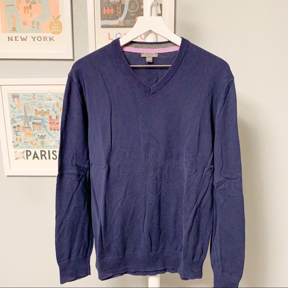 Gap Blue V Neck Sweater, L